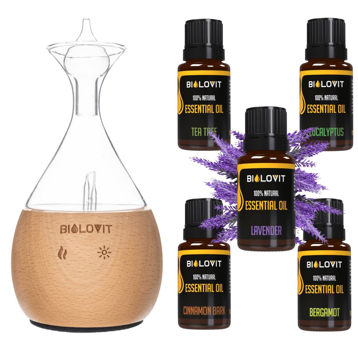 Bilovit Essential Oil Nebuliser Set + 5 Essential Oils