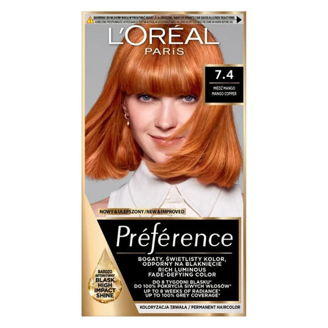 L'Oréal Paris Preference Hair Colour with Shine Activator 74 Dublin, Mango Copper