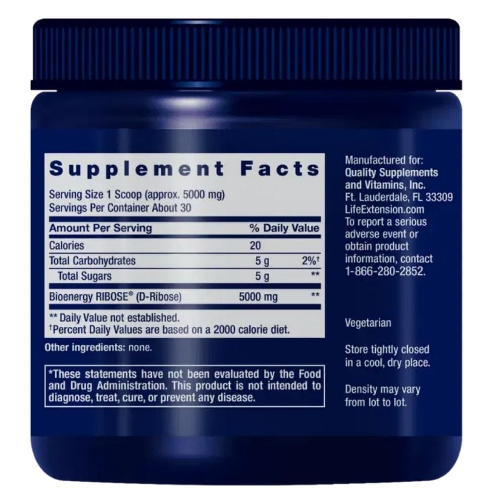 Life Extension D-Ribose Powder - 150 g