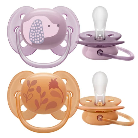 Philips Avent Ultra Soft Pacifier, 6-18 Months, Gril - 2 Pieces