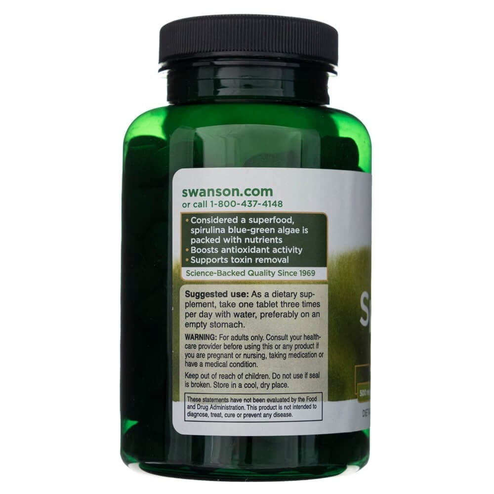 Swanson Spirulina 500 mg - 180 Tablets