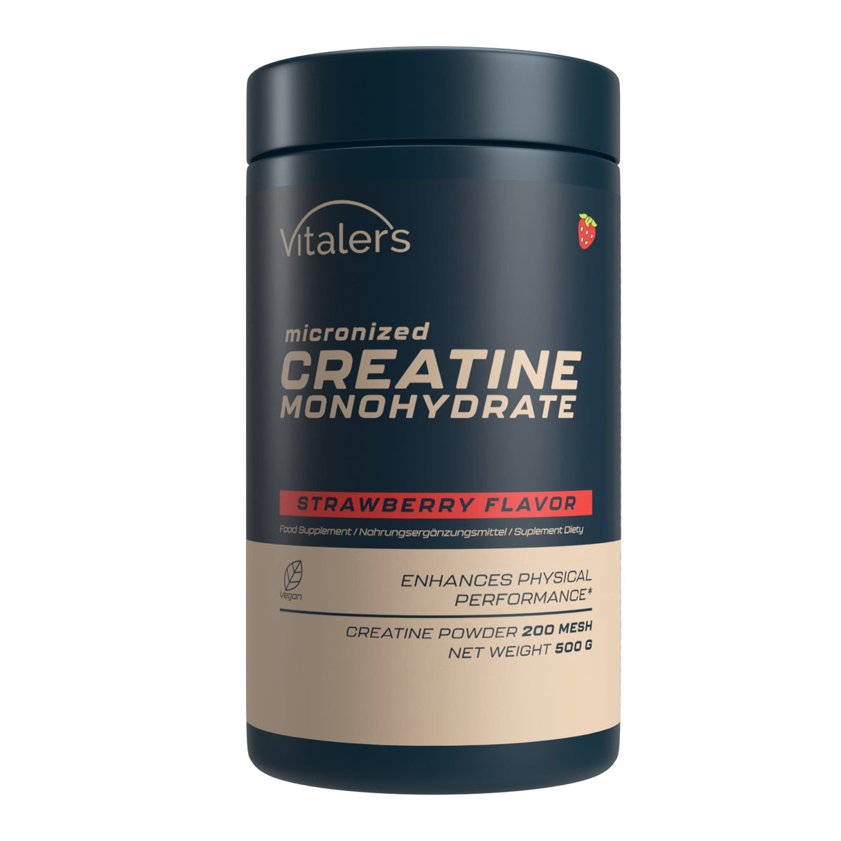 Vitaler's Sport Micronized Creatine Monohydrate 5000 mg, Strawberry - 500 g