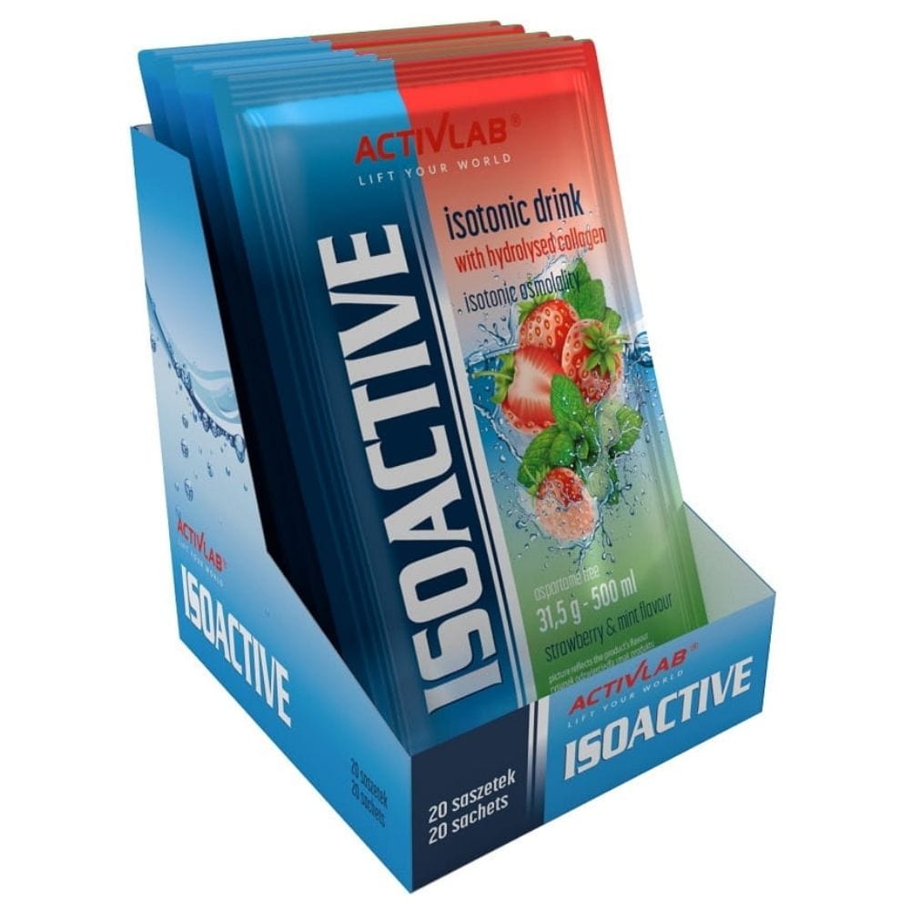 Activlab Isoactive Isotonic with Collagen, Strawberry and Mint - 20 Sachets