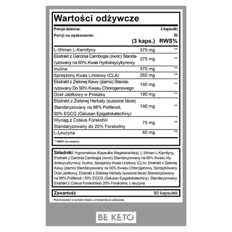 BeKeto Keto Burn Fat Burner - 90 Capsules