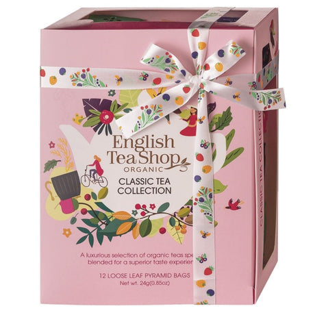 English Tea Shop Organic Classic Tea Collection, Pink – 12 Sachets