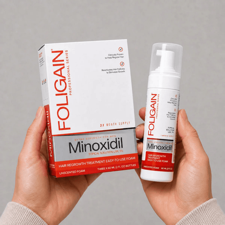 Foligain Minoxidil 5% Hair Regrowth Treatment for Men – 3 Bottles