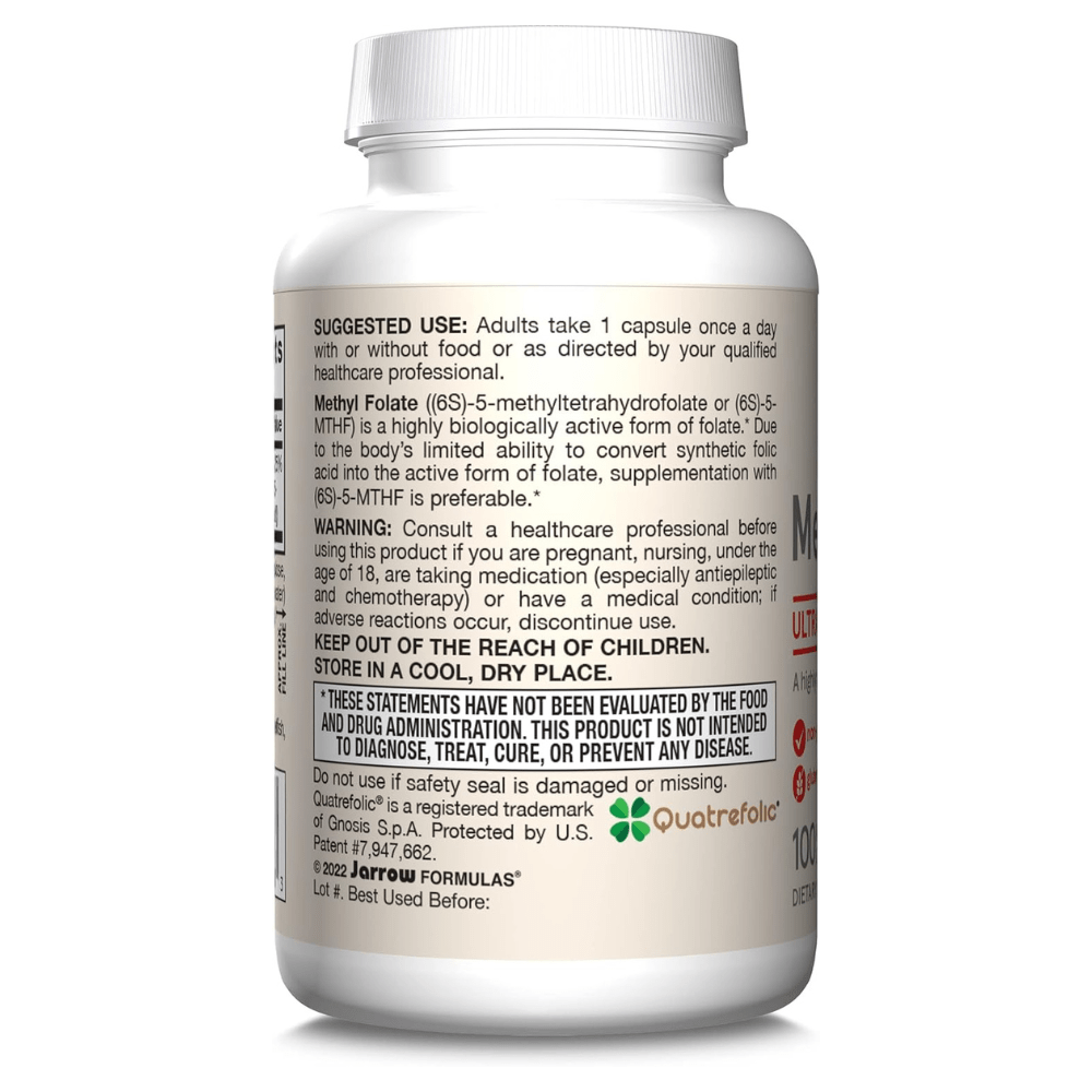 Jarrow Formulas Methyl Folate 1000 mcg - 100 Veg Capsules