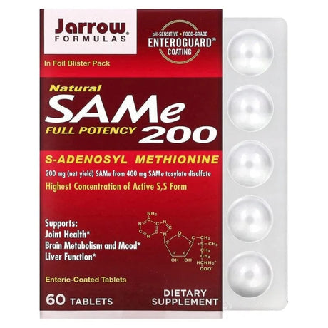 Jarrow Formulas SAMe 200 S-Adenosyl-Methionine - 60 Tablets