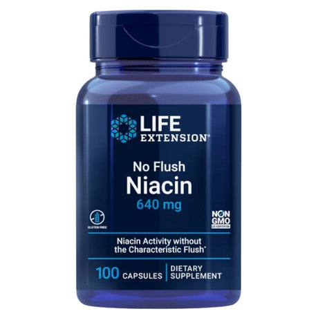 Life Extension No Flush Niacin 640 mg - 100 Capsules
