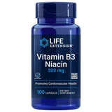 Life Extension Vitamin B3 Niacin 500 mg - 100 Capsules