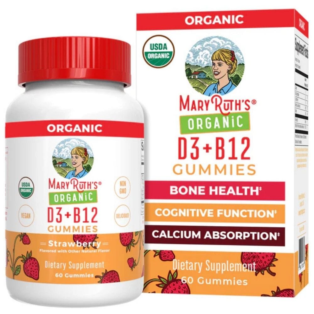 MaryRuth's Organic D3+B12, Strawberry - 60 Gummies