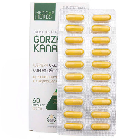 Medica Herbs Hydrastis Canadensis (Canadian Bitterroot) 520 mg - 60 Capsules