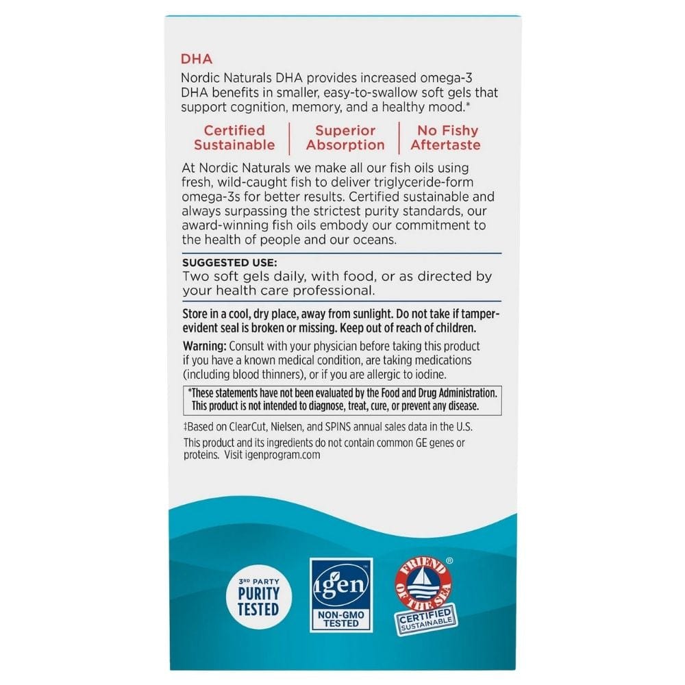 Nordic Naturals DHA, 830 mg Omega-3, Strawberry - 90 Capsules