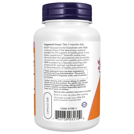 Now Foods Glucosamine & Chondroitin with MSM - 90 Capsules