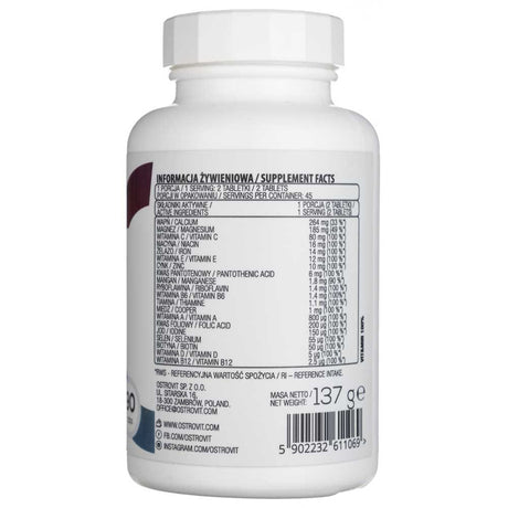Ostrovit 100% Vit&Min - 90 Tablets