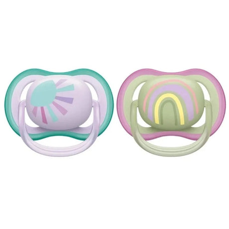 Philips Avent Ultra Air Pacifier, 0-6 Months, Girl - 2 Pieces