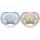 Philips Avent Ultra Air Pacifier, 0-6 Months, Girl - 2 Pieces