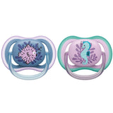 Philips Avent Ultra Air Pacifier, 6-18 Months, Girl - 2 Pieces