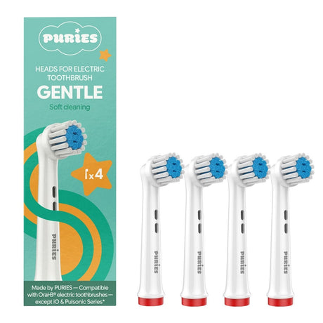 Puries Gentle Electric Toothbrush Heads for Oral-B - 4 Pieces