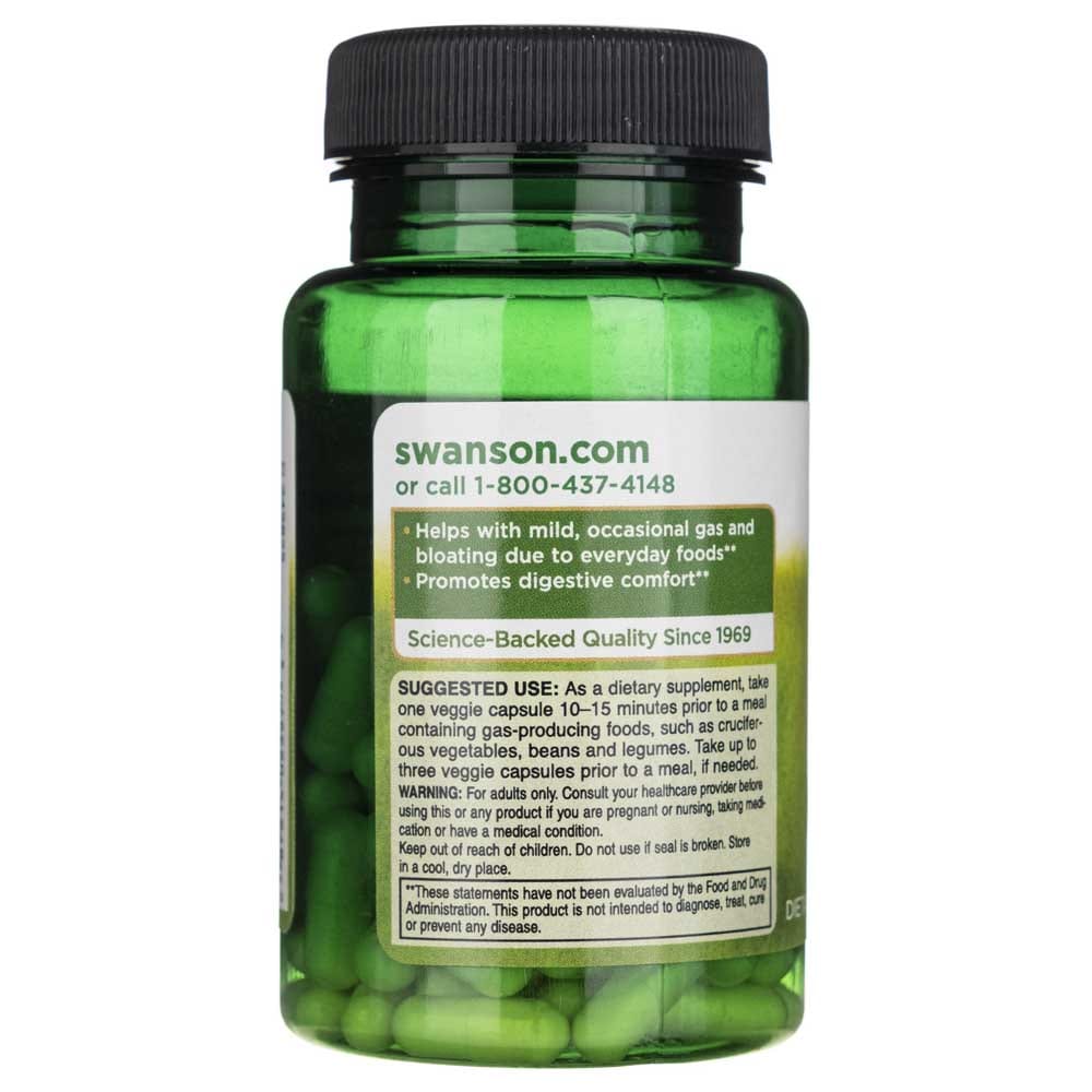 Swanson Anti-Gas Enzyme 40 mg - 90 Veg Capsules