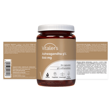 Vitaler's Ashwagandha 9% 600 mg - 60 Capsules