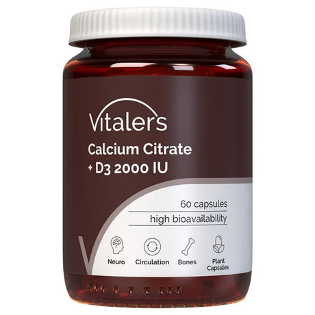 Vitaler's Calcium Citrate 1200 mg + Vitamin D3 2000 IU - 60 Capsules