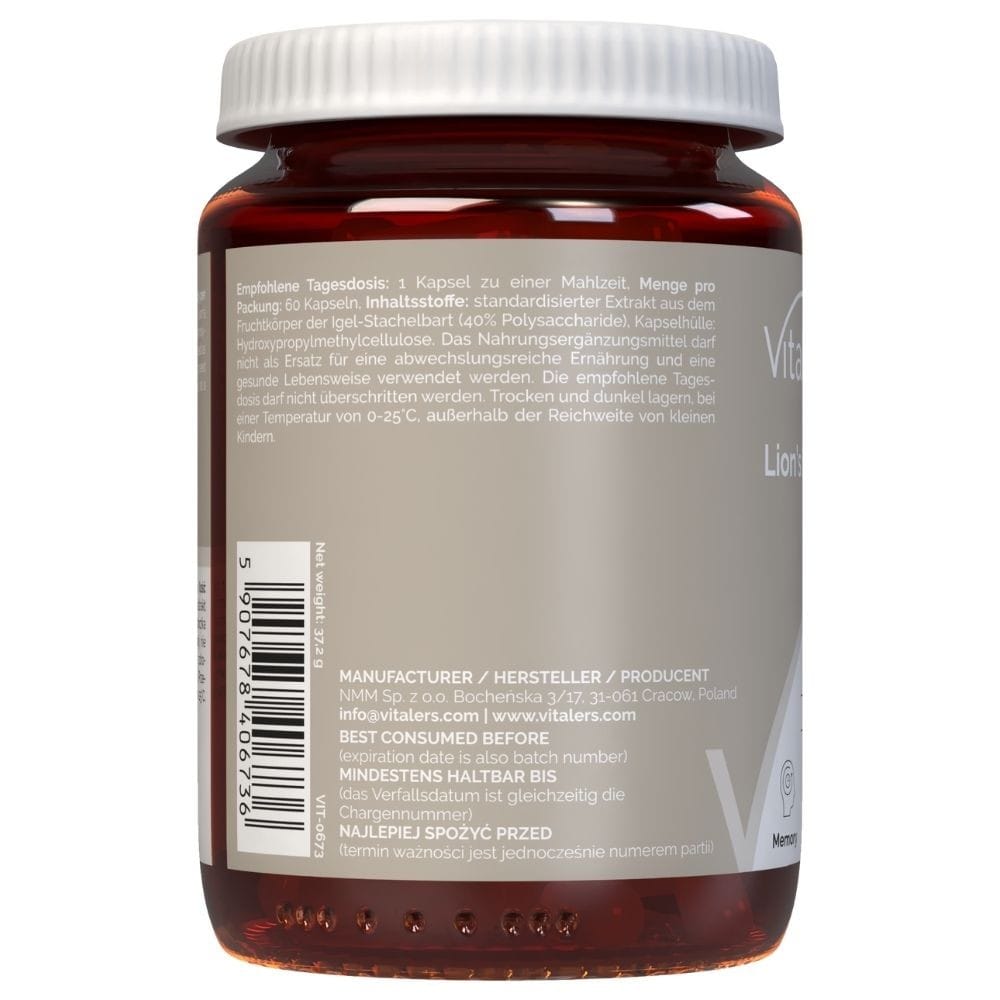 Vitaler's Lion's Mane 500 mg - 60 Capsules