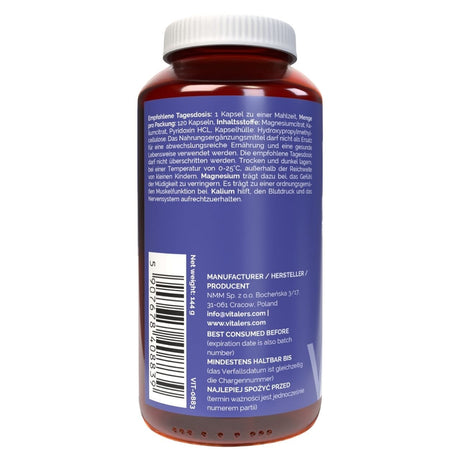 Vitaler's Magnesium 100 mg + Potassium 150 mg + B6 6 mg - 120 Capsules
