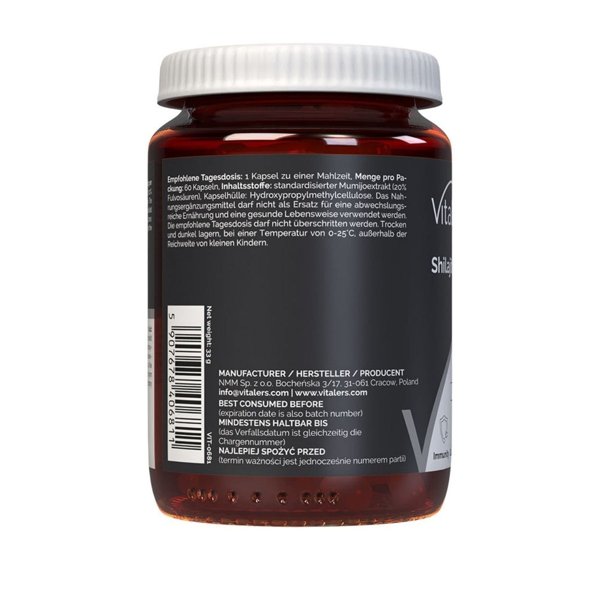 Vitaler's Shilajit 400 mg - 60 Capsules