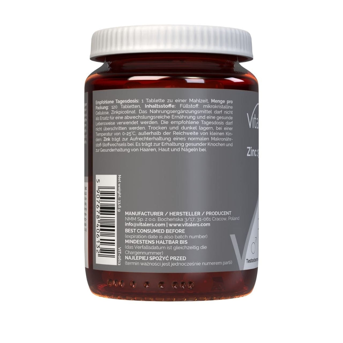 Vitaler's Zinc Picolinate 15 mg - 120 Tablets