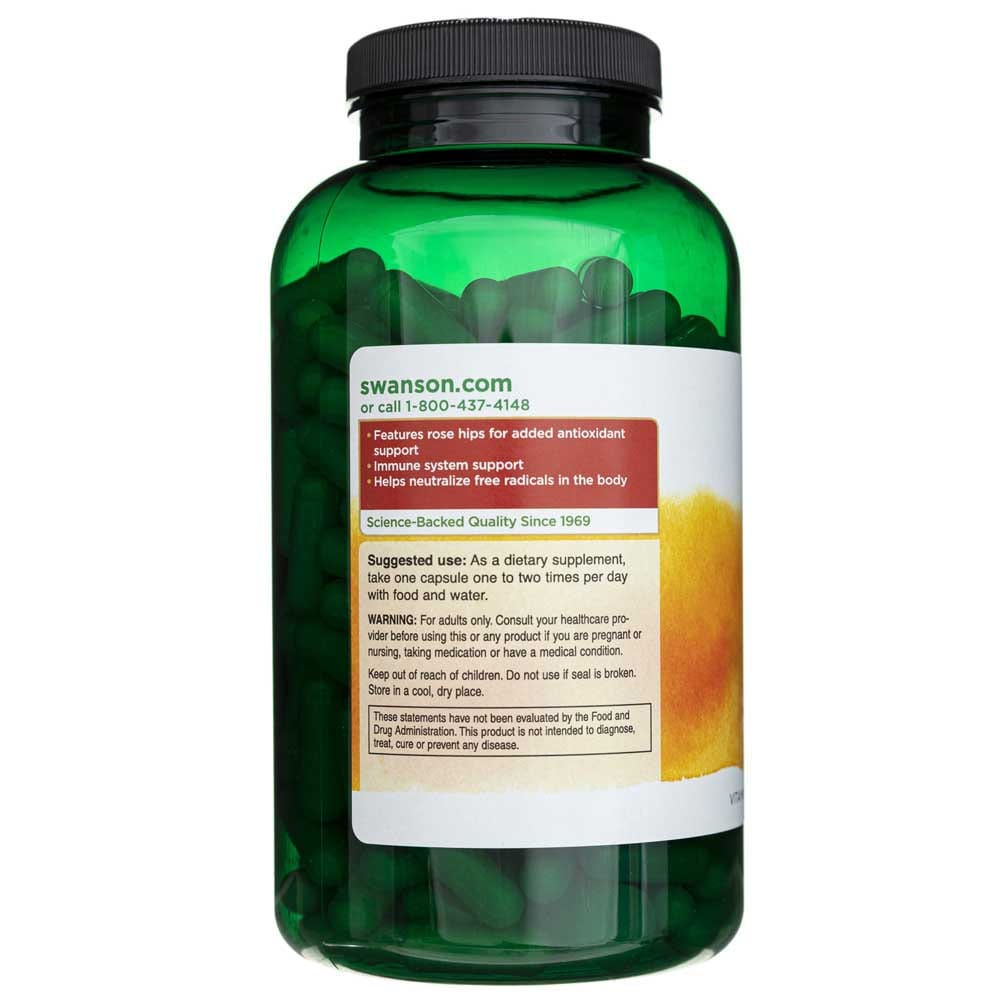 Swanson Vitamin C with Rose Hips 1000 mg - 250 Capsules